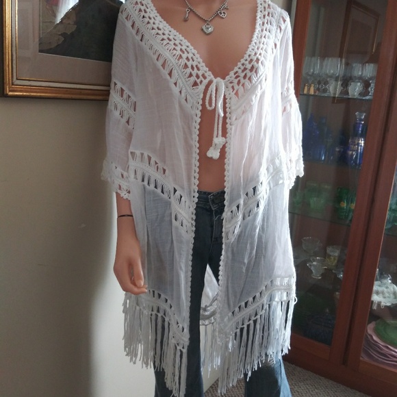 vivid importers ny Tops - Vivid Importers of NY White Fringed Boho 3X